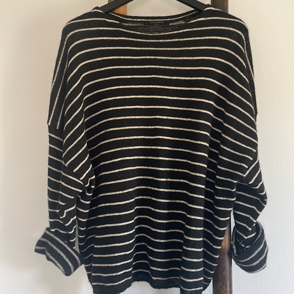 All Saints oversized striped sweater